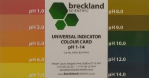 Universal Indicator Solution Colour Cards -  pH 1-14